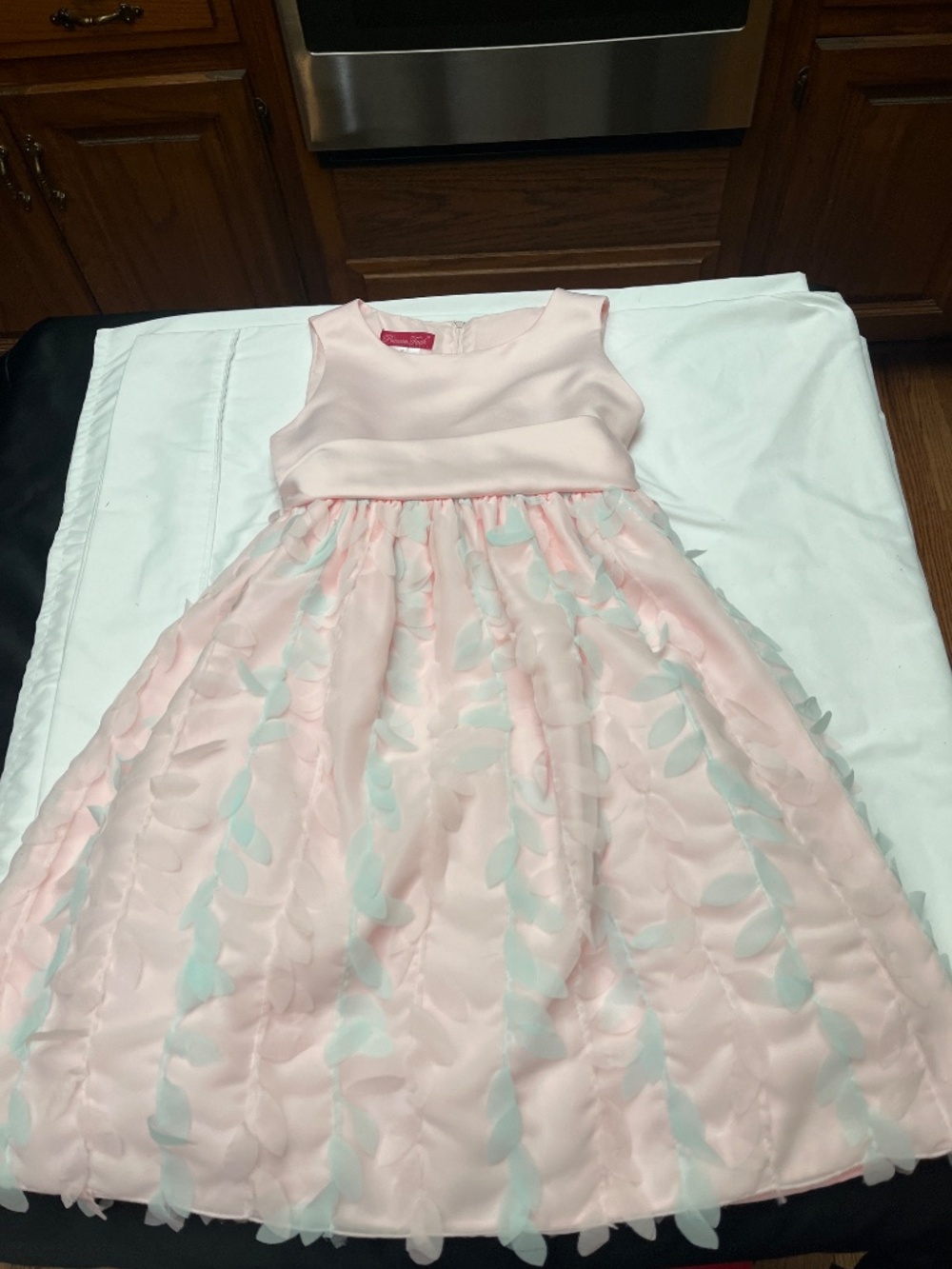 Like New, Adorable, Girls Size 10 Pink/Pale Blue Dress. - Picture 10 of 12